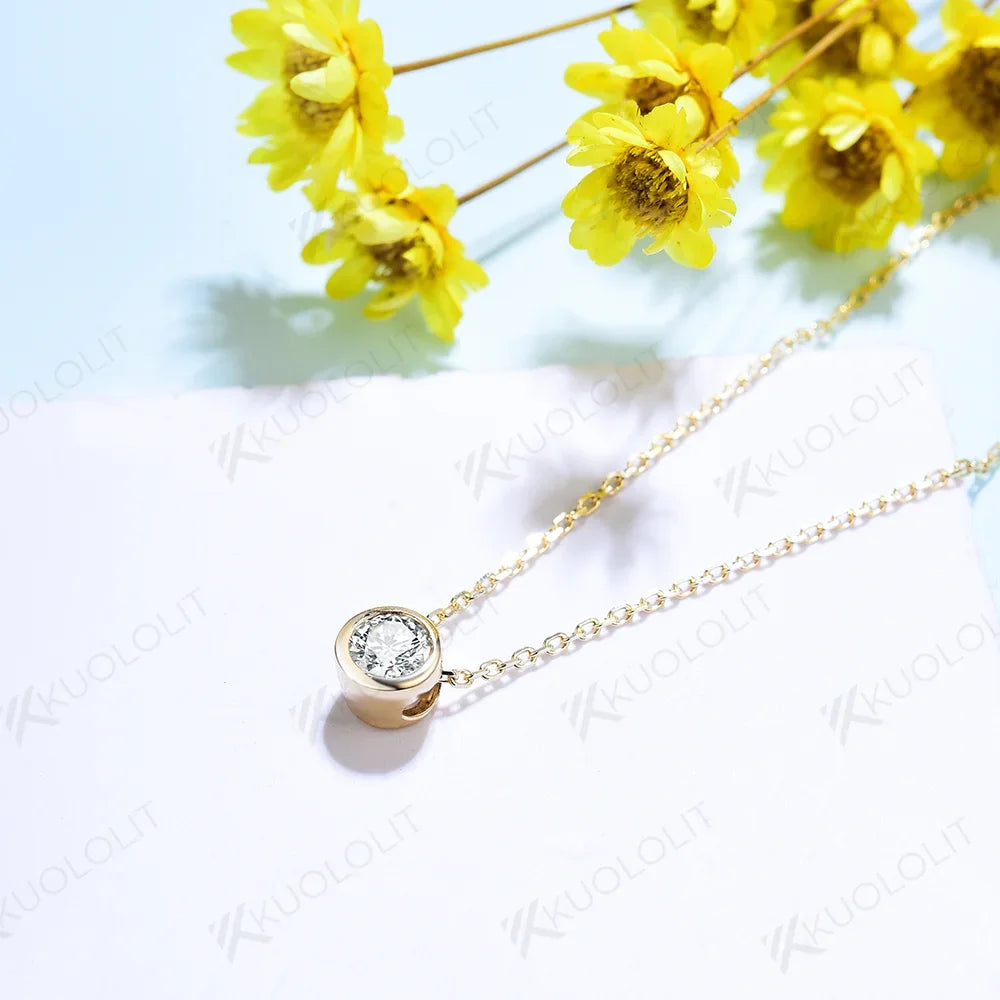 Diamonds Necklaces Solid 18K 14K 10K Pendant for Women D VS Diamond Jewelry