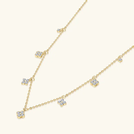 Moissanite Clover Necklace for Women 925 Sterling Silver Charm Choker Engagement