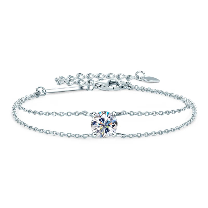 Diamond Bracelet for Women 925 Silver Adjustable Chain Bracelet 21.5cm 2025 Trend Jewelry Gift