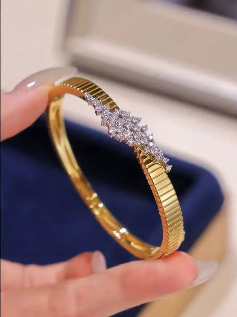 gold Plated Sterling Silver Bangle bracelets women jewellery women Original