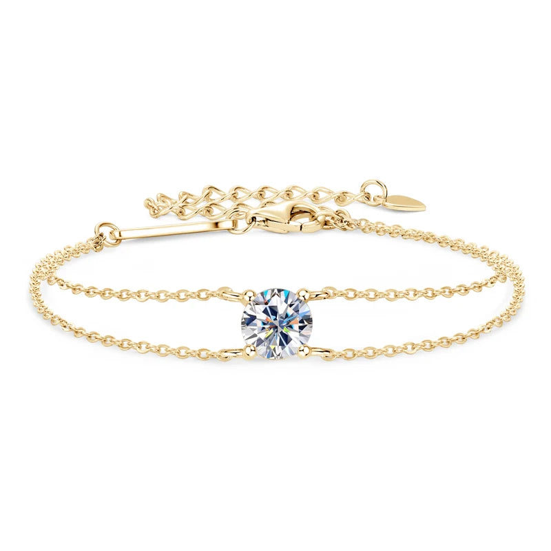 Diamond Bracelet for Women 925 Silver Adjustable Chain Bracelet 21.5cm 2025 Trend Jewelry Gift