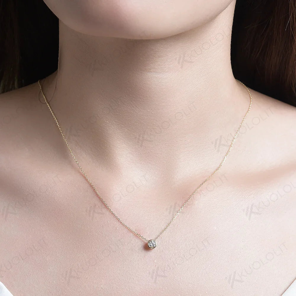 Diamonds Necklaces Solid 18K 14K 10K Pendant for Women D VS Diamond Jewelry