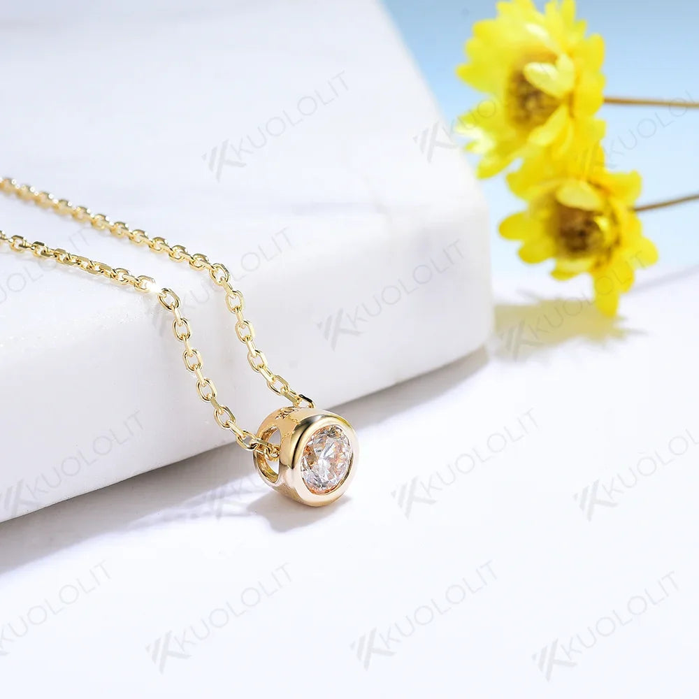 Diamonds Necklaces Solid 18K 14K 10K Pendant for Women D VS Diamond Jewelry