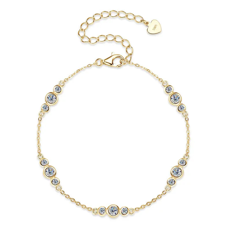 Diamond Bracelet for Women 925 Silver Adjustable Chain Bracelet 21.5cm 2025 Trend Jewelry Gift