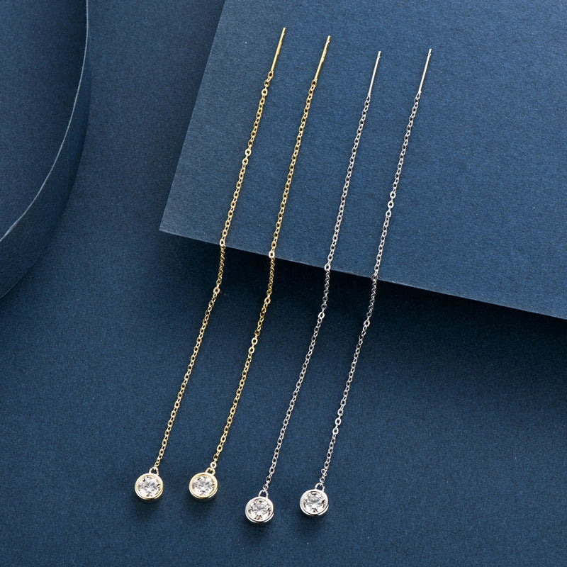 Earrings Moissanite Drop Earrings Moon Ear Line for Women