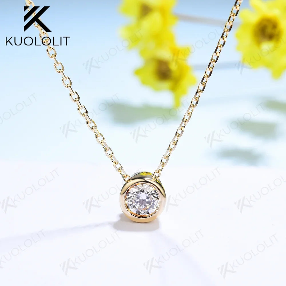 Diamonds Necklaces Solid 18K 14K 10K Pendant for Women D VS Diamond Jewelry