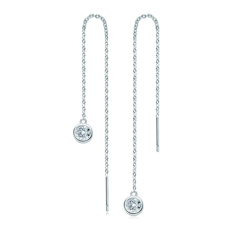 Earrings Moissanite Drop Earrings Moon Ear Line for Women