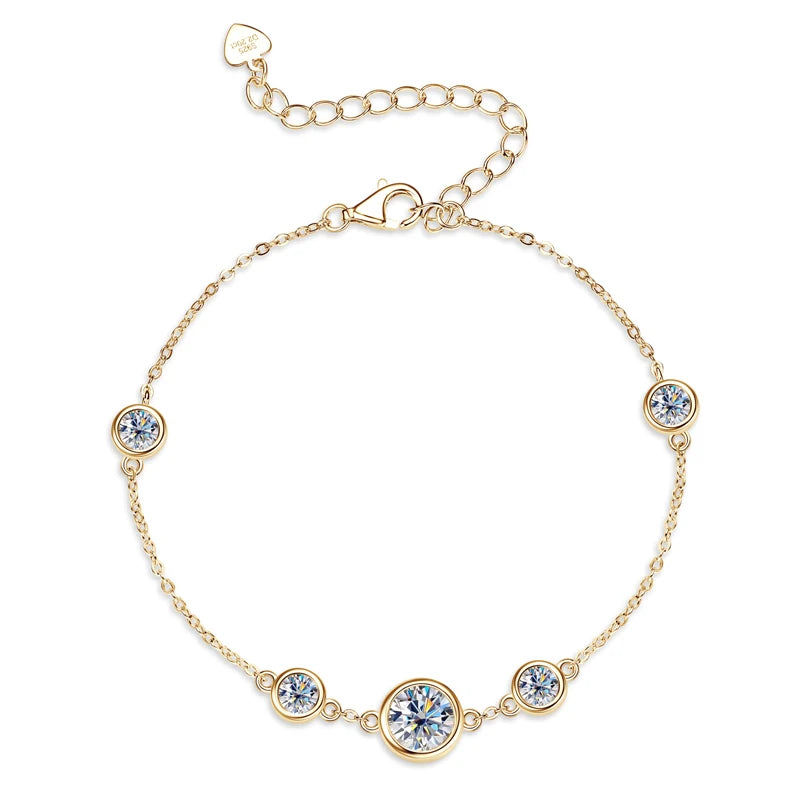 Diamond Bracelet for Women 925 Silver Adjustable Chain Bracelet 21.5cm 2025 Trend Jewelry Gift