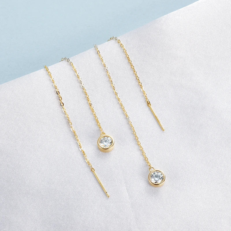 Earrings Moissanite Drop Earrings Moon Ear Line for Women