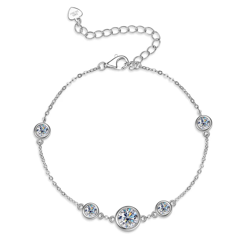 Diamond Bracelet for Women 925 Silver Adjustable Chain Bracelet 21.5cm 2025 Trend Jewelry Gift