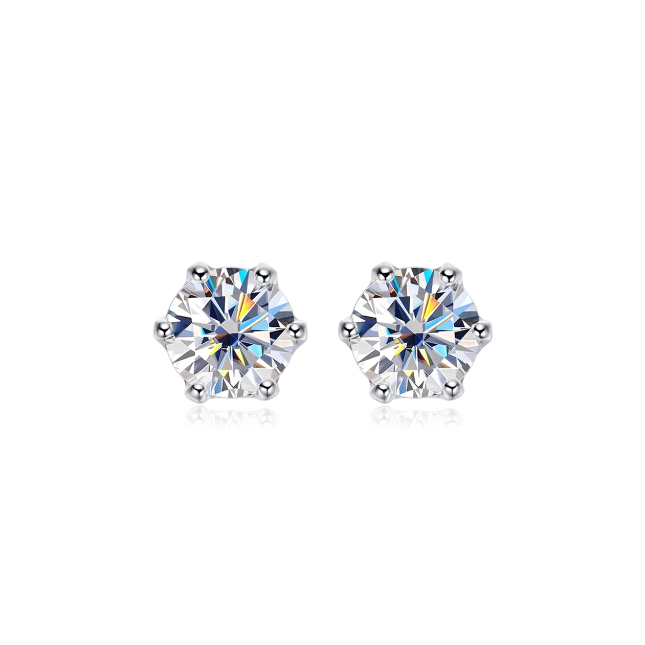 Moissanite Diamond Stud Earrings For Women Sparkling Party Fine Jewelry